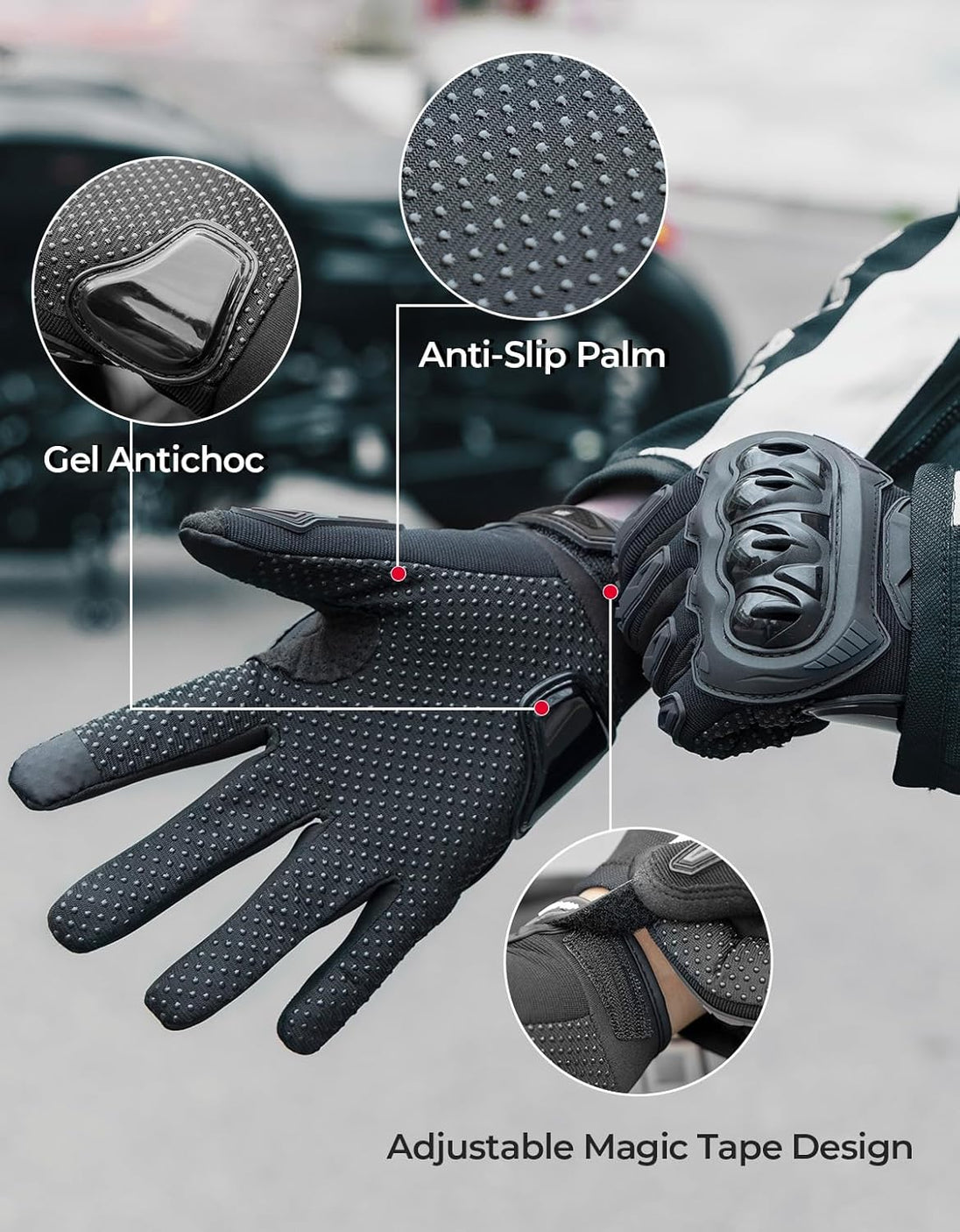 KEMIMOTO Men's Motorcycle Gloves