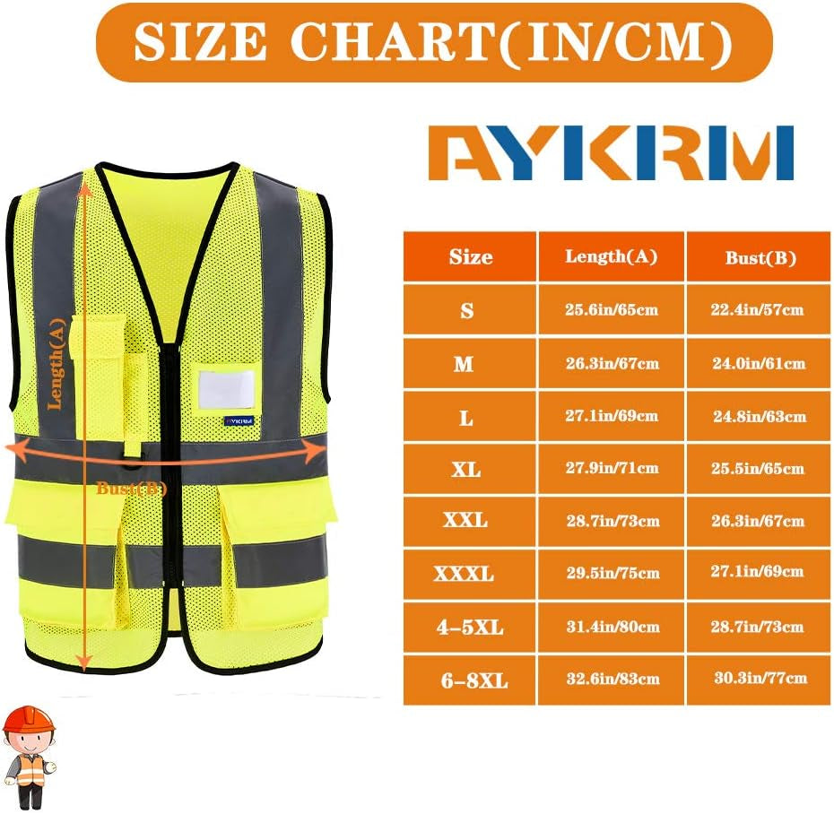 AYKRM High Visibility Reflective Safety Vest